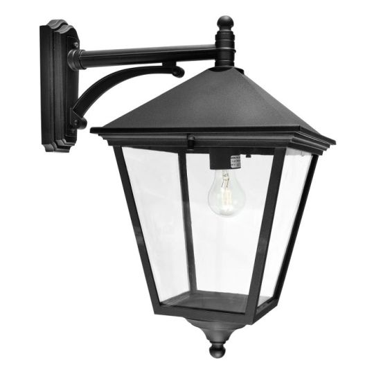 Norlys Turin Grande 1 Light Down Wall Lantern - Black 