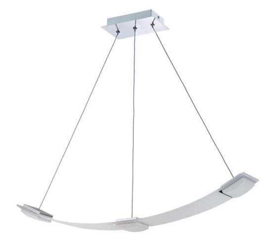 Mantra Thea Linear Pendant 3 Light 21W LED 3000K 1890lm Satin Aluminium Frosted Acrylic 3yrs Warranty