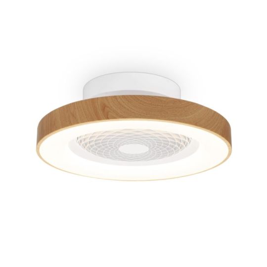 Mantra Tibet Mini 70W LED Dimmable Ceiling Light With Built-In 35W DC Fan c/w Remote Control 3900lm Wood Effect/White 5yrs Wrnty