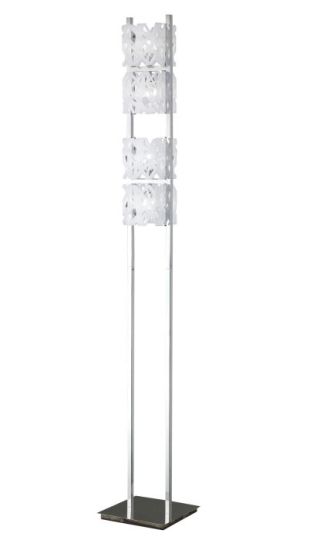 Mantra Tokio Floor Lamp 4 Light G9 Gloss White/Polished Chrome