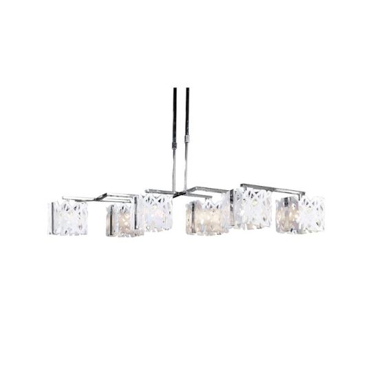 Mantra Tokio Rectangular Telescopic 6 Light G9 Line Gloss White/Polished Chrome