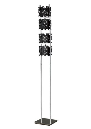 Mantra Tokio Floor Lamp 4 Light G9 Gloss Black/Polished Chrome