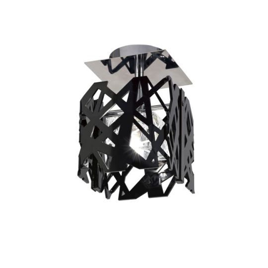 Mantra Tokio Square Ceiling 1 Light G9 Gloss Black/Polished Chrome