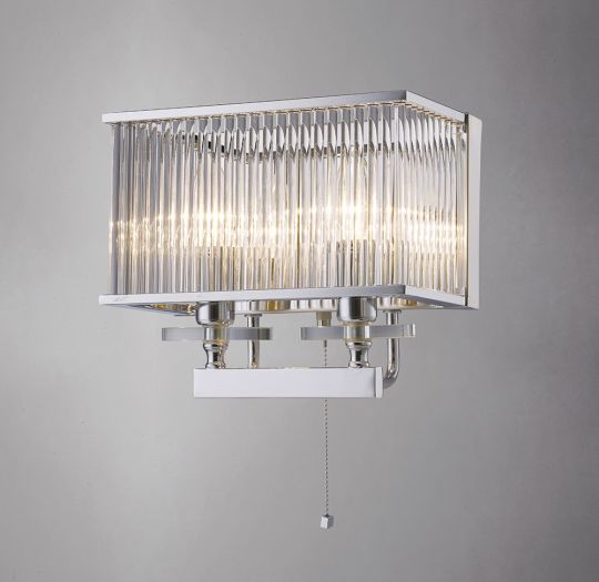Diyas IL31410 Vanessa Wall Lamp Switched 2 Light Polished Chrome/Crystal