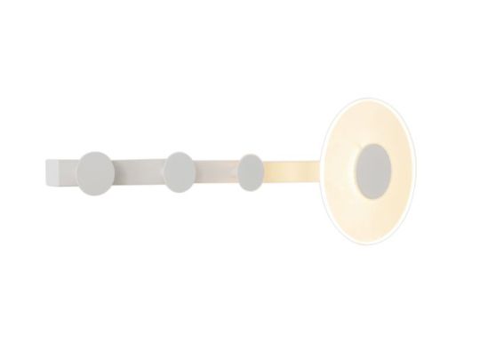Mantra Venus Wall Lamp Coat Rack 6W LED 3000K 490lm White 3yrs Warranty