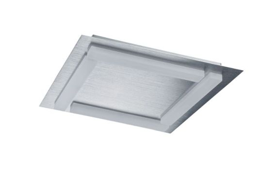 Mantra Verona Square Ceiling 4 Light 20W LED 3000K 1800lm Satin Aluminium/Frosted Acrylic 3yrs Warranty