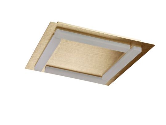 Mantra Verona Square Ceiling 4 Light 20W LED 3000K 1800lm Satin Gold/Frosted Acrylic 3yrs Warranty