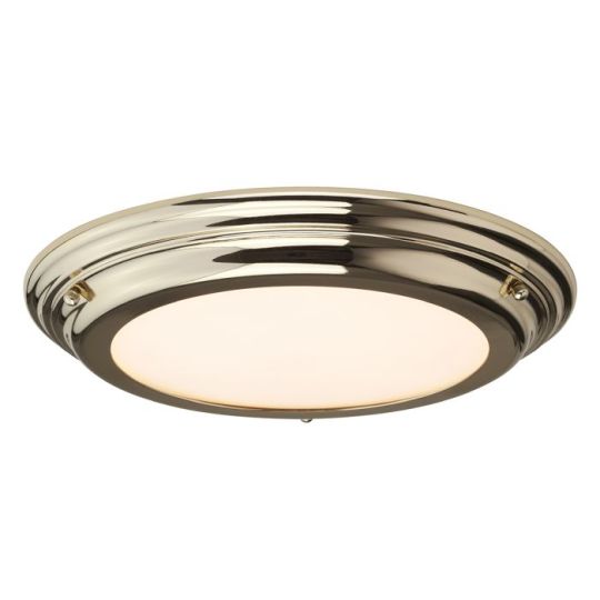 Elstead Lighting Welland 1 Light Flush Light - Polished Brass