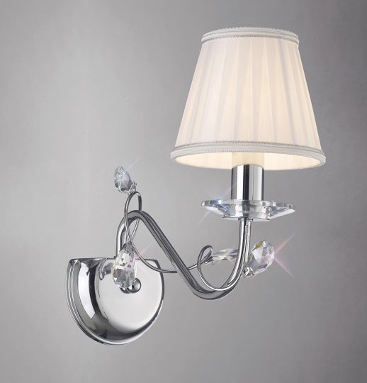 Diyas IL31211 Willow Wall Lamp Without Shade 1 Light Polished Chrome/Crystal