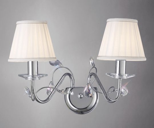 Diyas IL31212 Willow Wall Lamp Without Shade 2 Light Polished Chrome/Crystal