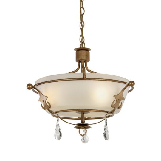 Elstead Lighting Windsor 3 Light Semi Flush Light - Gold Patina