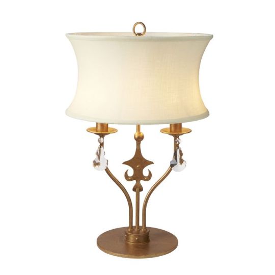 Elstead Lighting Windsor 2 Lighgt Table Lamp - Gold Patina