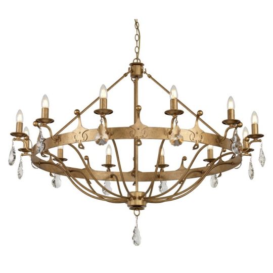 Elstead Lighting Windsor 12 Light Chandelier - Gold Patina
