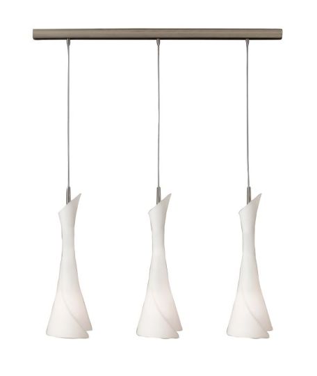 Mantra Zack Linear Pendant 3 Light E27 Line Satin Nickel