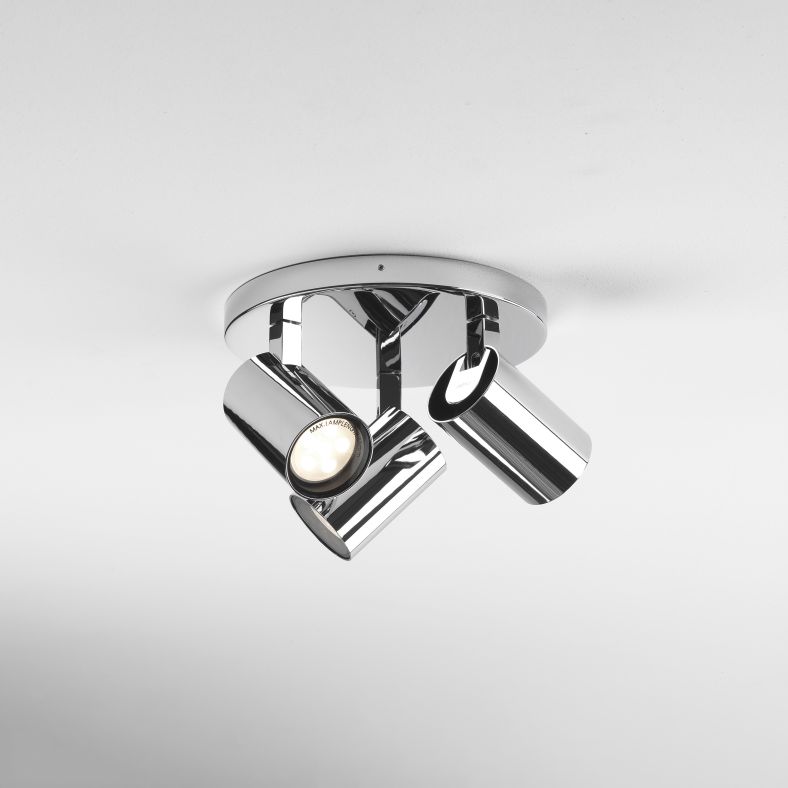 Astro Aqua Triple Round Polished Chrome Spotlight 6156